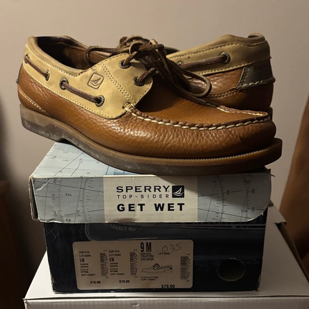 Sperry Men's Leather Boat Shoes in Brown and Tan